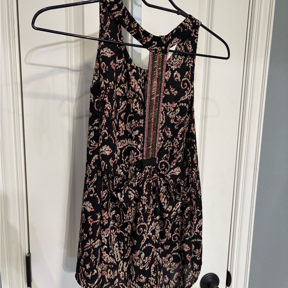 Astr Black Halter Sequin Top